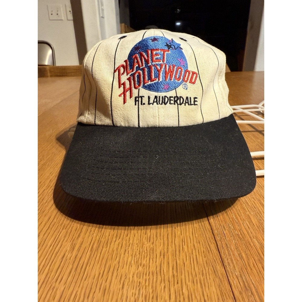 Planet Hollywood Ft Lauderdale Pinstripe Snapback Hat Vintage 1995 Taiwan‎ 90s